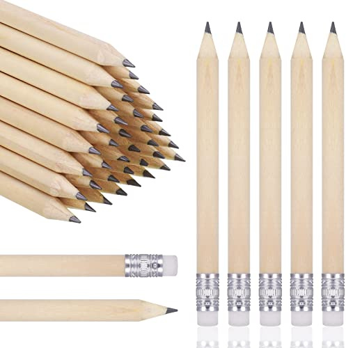 Cerolopy 40-Piece Mini Golf Pencils with Rubber Erasers, Half-Size for Writing and Drawing