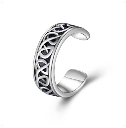 PHNIBIRD Ear Cuff Silber 925 Ohrringe Keltischer Knoten Ohrmanschette ohne Ohrloch Ohrklemme Einstellbar Weihnachtsgeschenke für Herren und Damen