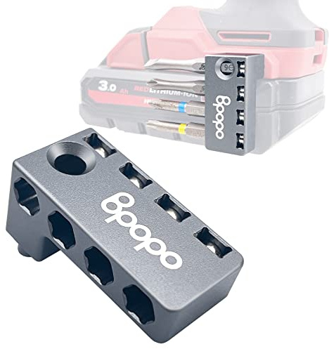 [Upgraded Widen] Aluminum Magnetic 1/4-Inch Hex Bits Holders Fit for Milwaukee 18V Impacts Drivers,Metal Drill Bits Organizer, Hex Screw Bit Storage on side of Power Drill,Left Side