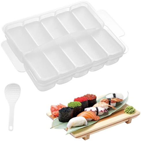 AYCCNH 10 in 1 Mini Japanische Onigiri Sushi Form, rechteckige Reiskugelform Nigiri Bento Sushi Maker