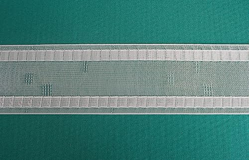 Ruther & Einenkel Taschenband für Wave-Systeme (Wellendekorationen) mit 6 cm Gleiterabstand, 75 mm/Aufmachung 10 m, Polyester, volltransparent