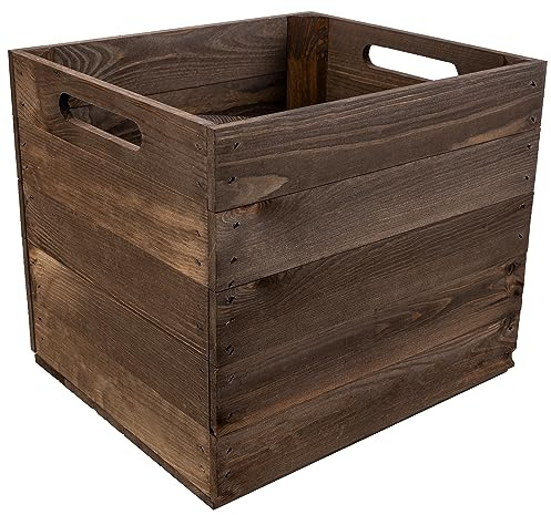 Creative Deco Holzkiste Wenge passend für Kallax Regal 33 x 37 x 33 cm | Holzbox mit Griffen| Geschliffenes Holz | Aufbewahrungsbox Kinder Kisten für Regal Regalbox Holz Spielzeugkiste