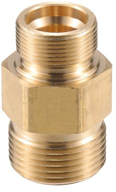 VekAuto Adaptateur Mâle en Laiton pour Nettoyeur Haute Pression, 1pc | Ton Cuivre, 36.5x24.5mm, Diamètres Intérieurs 14mm, 11mm, Filetages M22x1.5, M18x1, Raccord Rapide