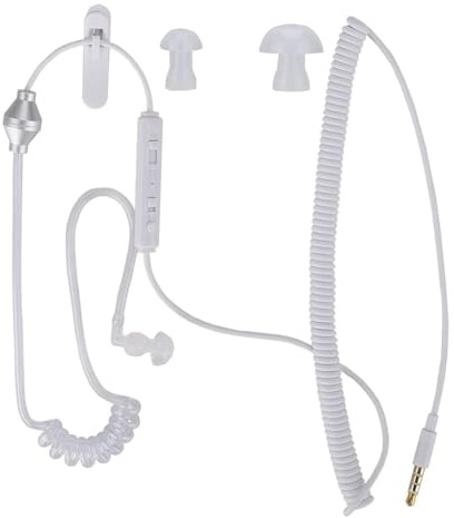 3,5-mm-Kopfhörer, Anti-Strahlungs-Ohrhörer, Luftschlauch-Kopfhörer, Einseitige Spule,Kopfhörer Mit Eingebautem Mikrofon, Kabelgebundener Ohrhörer Mit Ohrhörer Ohrhörer mit Geräuschreduz Für Die Arbeit