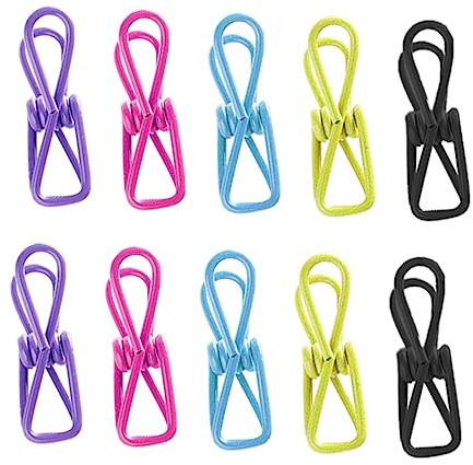 OFFSCH 10pièces Clips à Linge Antidérapants Multifonctions Pinces à Vêtements Fil Métallique pour Séchage Intérieur Et Extérieur Fixation Photos Et Petits Articles Couleurs Aléatoires