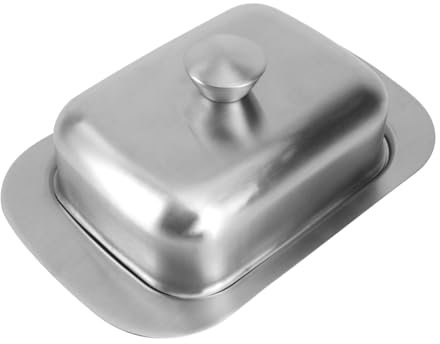 COLLBATH Stainless Steel Butter Plate for Restaurant Use Simple Design Butter Container for Serving and Cheese at Home Events