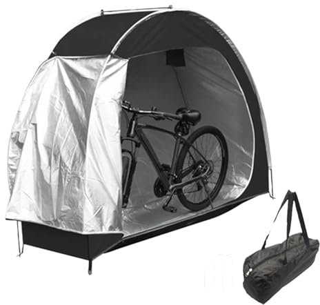 Cobertizo de bicicleta Tienda de bicicleta Rain & UV Protección UV Cover With Window Bocket Inner Bocket Bocket Easy Bike Almacenamiento para bicicletas para jardín 76.8x64.2x31.5in