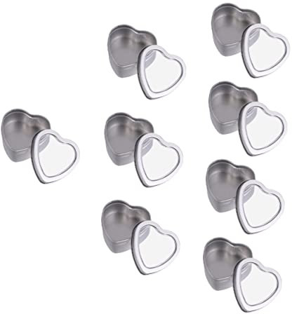 Lurrose Weißblech Candy Box Herzförmige Zinn Deckel 8 Stücke Fenster Für Hochzeit Geburtstag Decor