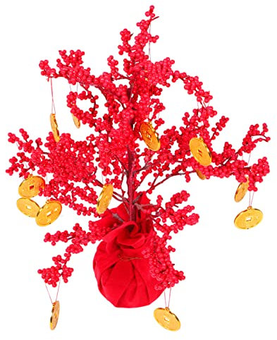 ULDIGI Glücksbaum-Ornament Im Chinesischen Stil Wohnschmuck Und Tischdekoration Für Neujahrsfeiertage Exquisit Verarbeitet Mit Stabilen Boden