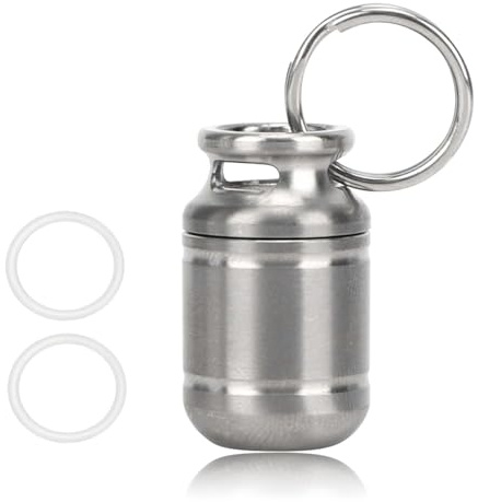 Mini botella de almacenamiento de pastillas, soporte de aleación para medicamentos, almacén de pastillas portátil, caja de pastillas impermeable, organizador para acampar al aire