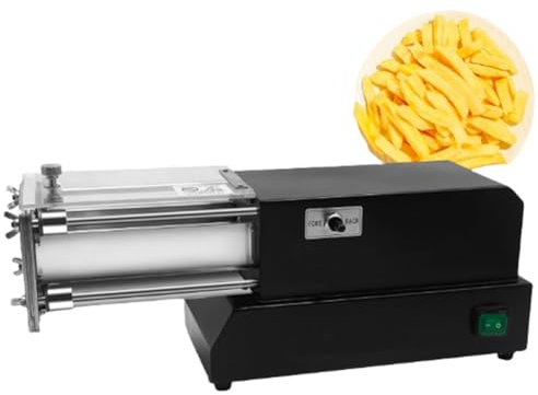 200W Electric Potato Cutter, Stainless Steel Potato Chip Cutter Machine, Electric Cutting Slicer Chipper Automatic Potato Cutter with 8/10/12mm Blades, for Potatoes, Onions, Carrots, Cucumbers B