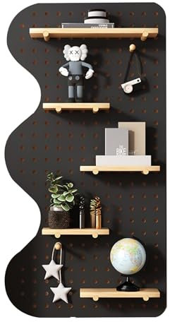 Générique Présentoir mural en panneau perforé, combinaison de panneau perforé for cuisine, salon, bureau, organisateur mural, organisation d'artisanat, affichage d'ornements(Black,60X120CM/23.6X47in)