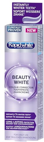 Rapid White Beauty White Zahncreme | Ohne Wasserstoffperoxid | 75 ml | Lässt Zähne sofort bis zu 7x weißer erscheinen.