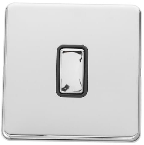 DOITOOL Interrupteur à Bascule Interrupteur Unipolaire Décorateur Plaque Murale Décoratrice Plaque D' Sans Vis Moderne Acier Inoxydable Silver