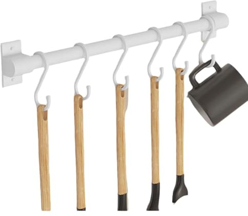 Cammeciso Barra Portautensili Cucina,Ganci per Utensili da Cucina,Portaoggetti per Utensili da Cucina a Parete,Porta casseruola da Parete da Cucina,Anticorrosione,per Appendere Utensili da Cucina