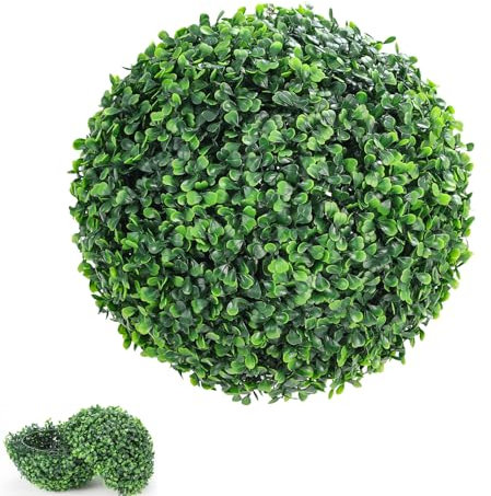 AQCQDQ Buchsbaumkugel Künstlich Buchsbaum Kugel Künstliche Pflanze, Simulation Kunstpflanze Dekopflanze Grüner Pflanzen-Ball für Heim und Garten Dekoration (38cm)