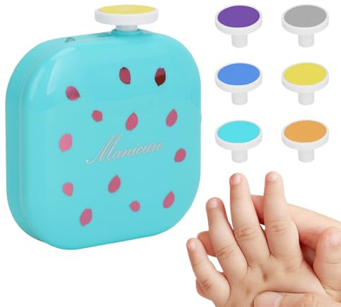 Lima de uñas eléctrica para bebé, lima eléctrica de uñas para bebé, cortaúñas silencioso, ligero, compacto, kit de cortador de uñas para bebé, guardería, viajes, manicura portátil para bebés para
