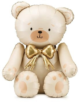 Palloncino XXL in pellicola, motivo: orsacchiotto, crema, autoportante, per baby shower, compleanno, ragazza, ragazzo, regalo per nascita, cameretta dei bambini, compleanno dei bambini