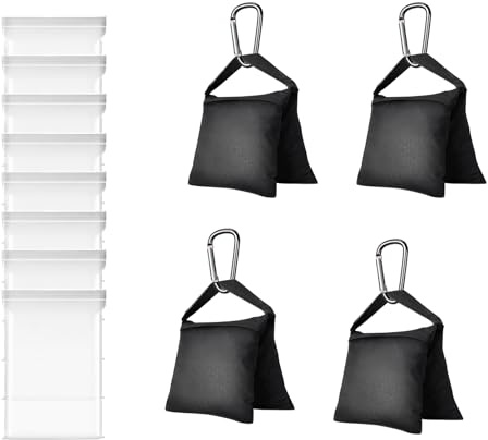HolaDream Heavy Duty Sandbags - Weight Sand Bags without Sand Design for Photography Backdrop Stand, Light Stand, Tripod, Photo Studio, Outdoor Patio & Live Productions - 4 Pack (Black)