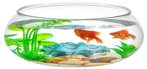 NIYANGLE Transparent Aquarium Tank 0.74 Gallon Desktop Betta Fish Bowl for Home Office Decor Clear Acrylic Shallow Fish Tank for Plants and Aquatic Pets