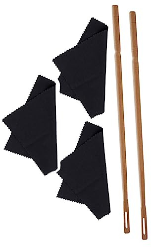 FRCOLOR Flötenreinigungsstab Schützt Instrumentenfinish Tuchset aus Ahornholz mit Reinigungstuch Praktisches Reinigungsset für Querflöte für Blasinstrumente