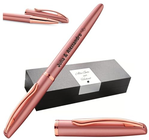 Pelikan Jazz® Noble Elegance R36 Tintenroller mit Gravur Geschenk - einzigartige Stifte mit Namen - personalisierte Geschenke - Kugelschreiber personalisiert (Pink Rose)