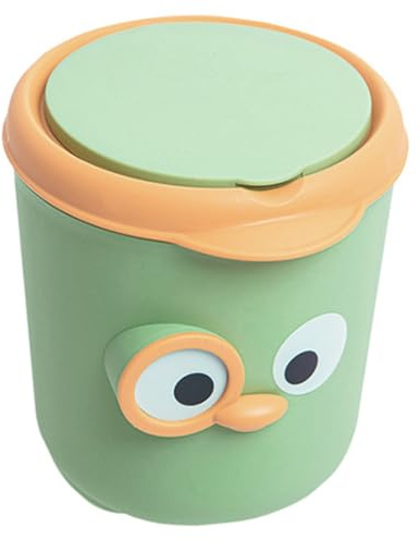 NUOBESTY Poubelle De Bureau Mini Verte Avec Couvercle En Plastique Antidérapant, Corbeille à Papier Compacte, Poubelle De Table Pour Maison, Bureau Et Salle De Classe, Seau De Rangement Pratique
