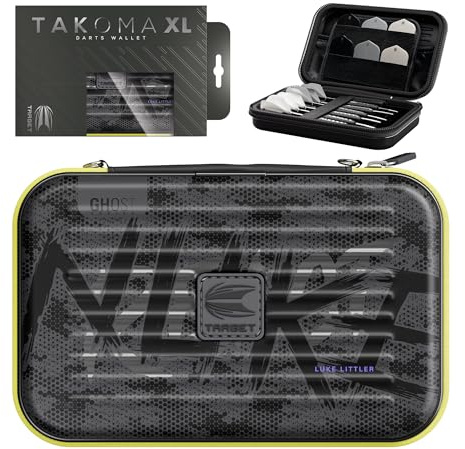 Target Darts Luke Littler Ghost Series XL Takoma Cartera – Dardos Fundas, Negro/Blanco Storage Estuches, “The Nuke” Zipper Portadardos, Profesionales Accesorios – Retiene 6 Totalmente Montado