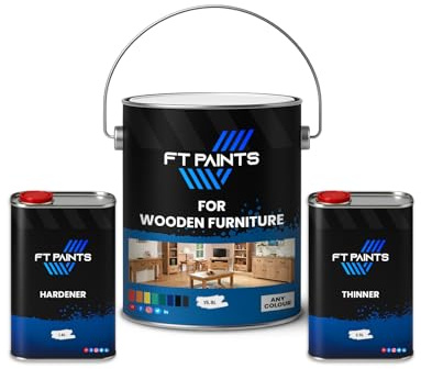 FabioT. FT Paints 20.0L Kit Fast-Drying Wood Paint with Satin Matt Finish for Wooden furniture- RAL 9011-Graphite Black