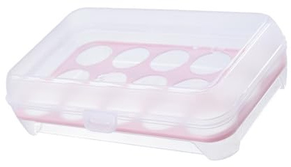 Riuulity Contenitore Portauova Portatile 15 Griglie Portauova Trasparente Multifunzionale per Frigorifero da, Contenitore in Plastica Trasparente per Uso Domestico