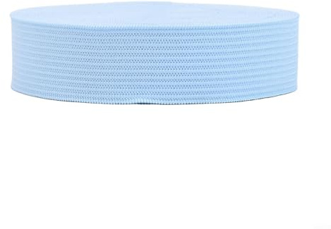 Banda Elástica de Nylon Plana de 2 Pulgadas de Ancho, Banda Elástica de Nylon, Goma de Alto Estirazo de 20Mm X 5M para Costura, Reparación de Pantalones de Confección (Azul Claro)