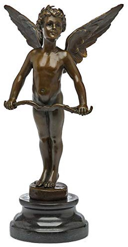 aubaho Bronzeskulptur Kopie nach Auguste Moreau Engel Amor Vici Replik Bronzefigur Akt