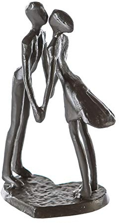 Casablanca Skulptur Heartbeat, Deko Figur Braun, Metall Statue Wohnzimmer, Büro Dekoration H. 15 cm x B. 10 cm - Moderne Skulpturen, Metallfiguren, Liebe u. Couple Hochzeit