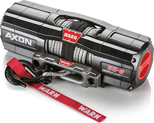 WARN 101150 AXON 55-S Powersports Winch With Spydura Synthetic Rope and HUB Wireless Receiver: 1/4 Diameter x 50' Length, 2.75 Ton (5,500 lb) Pulling Capacity, Medium