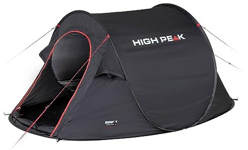 High Peak Wurfzelt Vision 2, Pop Up Zelt für 2 Personen, Festivalzelt freistehend, super leichtes Schnellöffnungs-Wurfzelt, 2000 mm wasserdicht, Ventilationssystem, Moskitoschutz