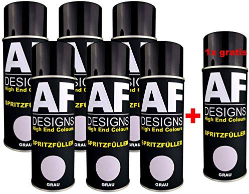 Alex Flittner Designs 6+1 Spritzfüller Spritzspachtel Spraydose grau Dickschicht Füller Autolack Grundierung Filler Primer Haftgrund
