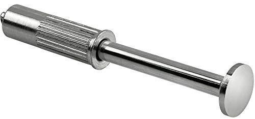GedoTec Kleiderlüfter Schrank Garderobenhaken zum Einbohren Kleiderhaken Metall Kleiderbügelhalter ausziehbar | Garderobenbügel Ø 14 x 120 mm | 1 Stück - Design Einbau-Haken verchromt zum Einlassen