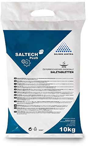 6 x SALTECH Plus Salztabletten im 10kg Sack für Wasserenthärtungsanlagen, Entkalkung & Elektrolyse I Hochreines Regeneriersalz (99,9 NaCl) mit höchster Löslichkeit für sauberes & weiches Wasser