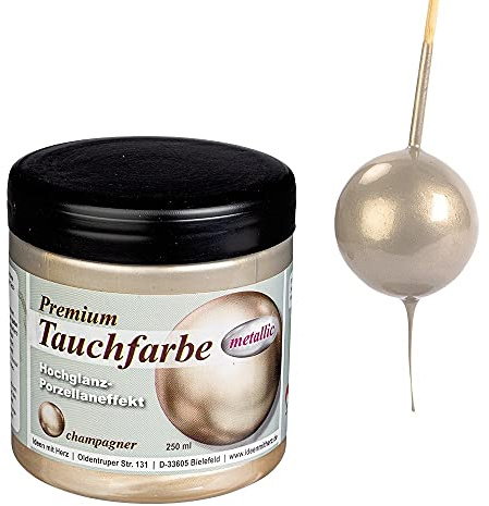 Ideen mit Herz Premium-Tauchfarbe metallic mit Hochglanz-Metallic-Effekt | 250 ml (champagner)