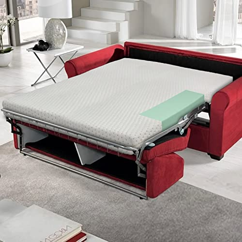 Flexinn Jolly - Materasso per Divano Letto 160x190 alto 12cm. Sfoderabile e lavabile in lavatrice. Adatto per camper, roulotte, brandine.