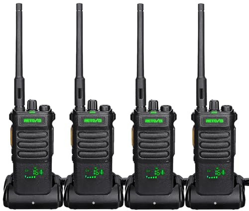 Retevis RT86 Radios Bidirectionnelles Longue Portée, Talkie Walkie Professionnel Robuste, 2600mAh, VOX, Talkie Walkie Rechargeable pour Ecole, Chantier, Usine (4Pcs)
