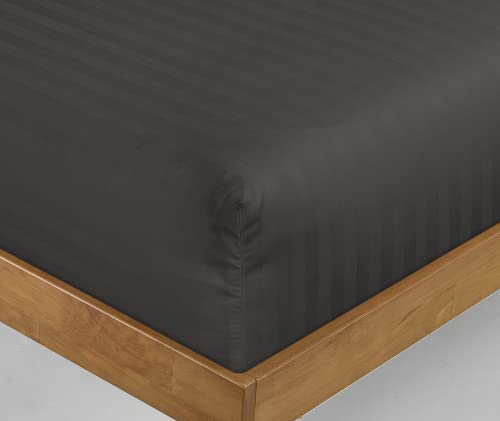 Luxevoir Spannbettlaken für Super-Kingsize-Bett, 100 % Satin-Mikrofaser, gestreift, 40 cm tief, Hotelqualität, Super-Kingsize-Bettlaken, hypoallergen, atmungsaktiv und geräuschlos (182 x 200 + 40 cm)