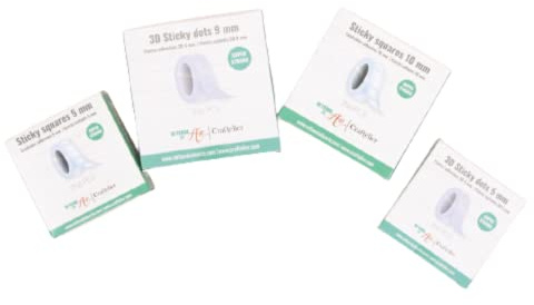 Craftelier - Sehr starke, doppelseitige Klebepunkte für Scrapbooking und Bastelprojekte, kein Trocknen erforderlich, inkl. 250 Stück, transparent, Größe 10 mm, Durchsichtig