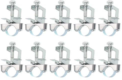 QUARKZMAN 10 Stück Rohrschelle mit Trägerklemme für 1 (25mm) | Rohrhalterung Kabelhalter für I-Träger, Rohr, Kabel