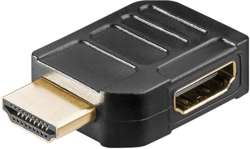goobay 65745 HDMI Winkeladapter 90 Grad/Vergoldete Kontakte / 90° Winkel / 8K @ 60 Hz, 4K @ 120 Hz / 48 Gbits/eARC, HDR