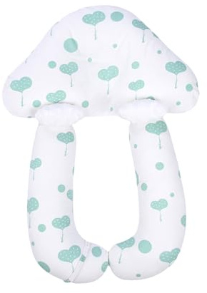 Niceyoeuk Cuscino di supporto per tutto il corpo del bambino, cuscino di protezione per testa, collo e gambe per seggiolino auto, cuscino modellante per passeggino (albero cuore verde, 45 x 68 cm)