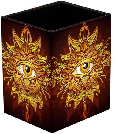 Eslifey Stifthalter, quadratischer Stifthalter für den Schreibtisch, chinesischer Drache, goldenes Auge, Stiftebecher, Make-up-Pinselhalter, Ständer, Display, Schreibtisch, Schreibwaren, Organizer für