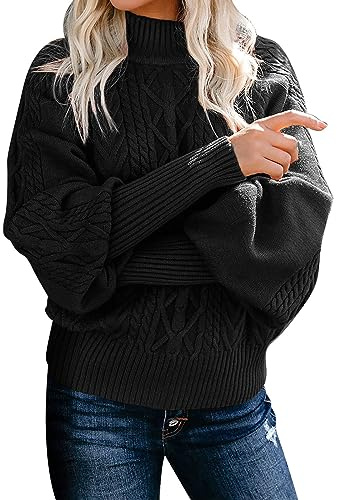 Tunic Sweatshirt for Women Women's Winter New Mid Neck Loose Long Sleeve Knitted Solid Color Sweater Plus Size Activewear Ladies Lightweight Jumpers Holiday Essentials for Women Clothing