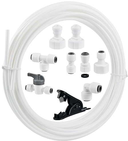 Manguera de agua de 15 m para frigorífico, manguera de entrada de agua, juego de conexión universal para frigorífico, 1/4, 1/2, 3/4, conexión de agua, frigorífico para limpieza de desagües de