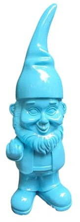 Aspinaworld Gartenfigur Gartenzwerg Stinkefinger blau 17 cm – frech mediterran, Zwergfigur Skulptur wetterfest Kunstharz